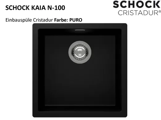 SCHOCK K�chensp�le Kaia N-100 Cristadur� Nano-Granitsp�le / Einbausp�le mit Drehexcenter