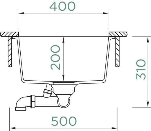 SCHOCK K�chensp�le Kaia N-100-U Cristadur� Nano-Granitsp�le / Unterbausp�le mit Drehexcenter
