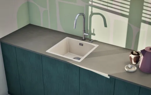 SCHOCK K�chensp�le Kaia N-100-FB Cristadur� Nano-Granitsp�le fl�chenb�ndig mit Drehexcenter
