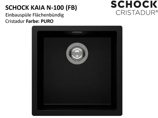 SCHOCK K�chensp�le Kaia N-100-FB Cristadur� Nano-Granitsp�le fl�chenb�ndig mit Drehexcenter