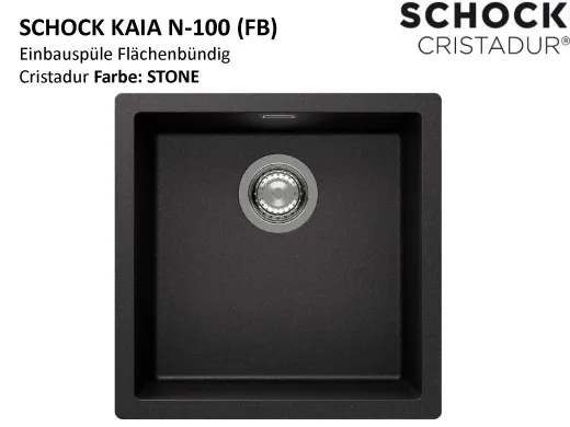 SCHOCK K�chensp�le Kaia N-100-FB Cristadur� Nano-Granitsp�le fl�chenb�ndig mit Drehexcenter