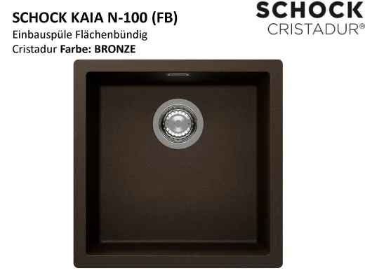 SCHOCK K�chensp�le Kaia N-100-FB Cristadur� Nano-Granitsp�le fl�chenb�ndig mit Drehexcenter
