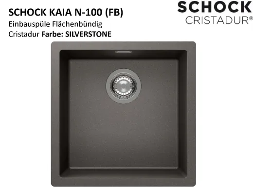 SCHOCK K�chensp�le Kaia N-100-FB Cristadur� Nano-Granitsp�le fl�chenb�ndig mit Drehexcenter