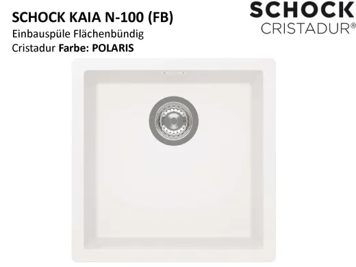 SCHOCK K�chensp�le Kaia N-100-FB Cristadur� Nano-Granitsp�le fl�chenb�ndig mit Drehexcenter