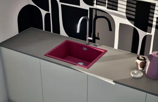 SCHOCK K�chensp�le Kaia N-100L Cristadur� Nano-Granitsp�le / Einbausp�le mit Drehexcenter