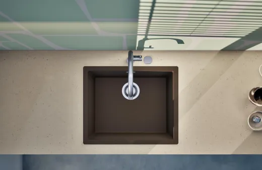 SCHOCK K�chensp�le Kaia N-100L Cristadur� Nano-Granitsp�le / Einbausp�le mit Drehexcenter