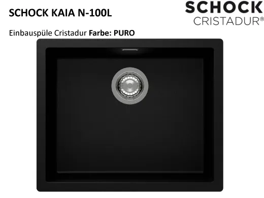 SCHOCK K�chensp�le Kaia N-100L Cristadur� Nano-Granitsp�le / Einbausp�le mit Drehexcenter