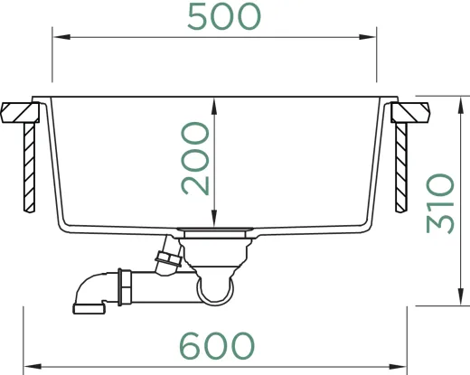 SCHOCK K�chensp�le Kaia N-100L Cristadur� Nano-Granitsp�le / Einbausp�le mit Drehexcenter