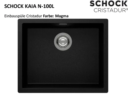 SCHOCK K�chensp�le Kaia N-100L Cristadur� Nano-Granitsp�le / Einbausp�le mit Drehexcenter