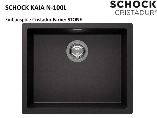 SCHOCK K�chensp�le Kaia N-100L Cristadur� Nano-Granitsp�le / Einbausp�le mit Drehexcenter