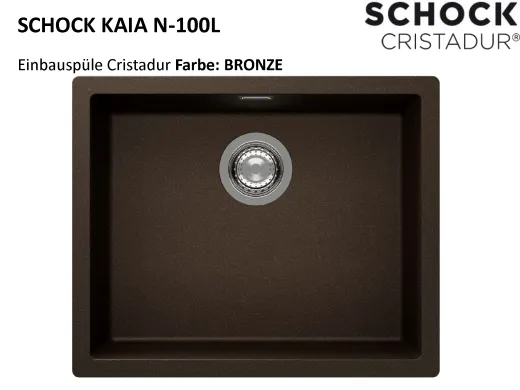 SCHOCK K�chensp�le Kaia N-100L Cristadur� Nano-Granitsp�le / Einbausp�le mit Drehexcenter