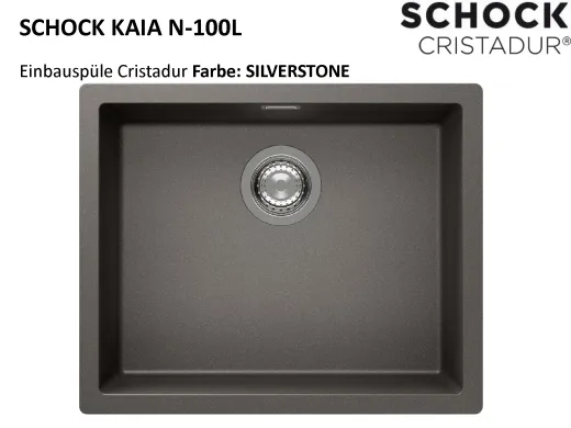 SCHOCK K�chensp�le Kaia N-100L Cristadur� Nano-Granitsp�le / Einbausp�le mit Drehexcenter
