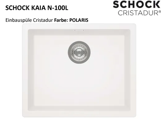 SCHOCK K�chensp�le Kaia N-100L Cristadur� Nano-Granitsp�le / Einbausp�le mit Drehexcenter