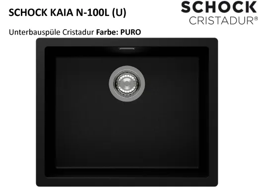 SCHOCK K�chensp�le Kaia N-100L-U Cristadur� Nano-Granitsp�le / Unterbausp�le mit Drehexcenter