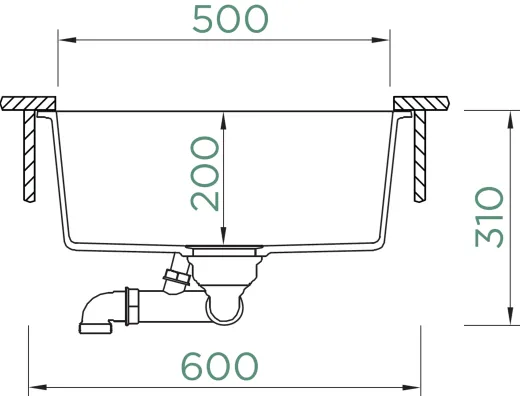 SCHOCK K�chensp�le Kaia N-100L-U Cristadur� Nano-Granitsp�le / Unterbausp�le mit Drehexcenter