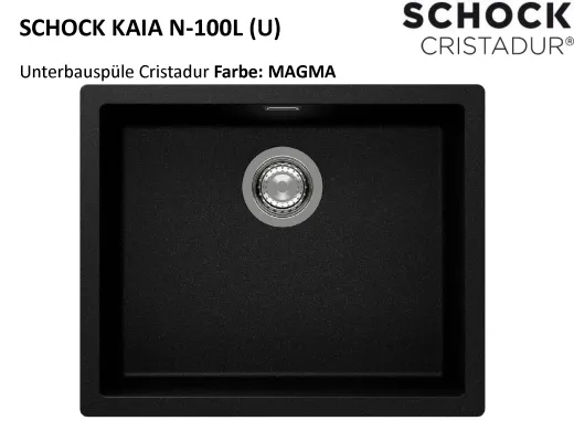 SCHOCK K�chensp�le Kaia N-100L-U Cristadur� Nano-Granitsp�le / Unterbausp�le mit Drehexcenter