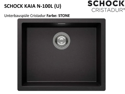 SCHOCK K�chensp�le Kaia N-100L-U Cristadur� Nano-Granitsp�le / Unterbausp�le mit Drehexcenter
