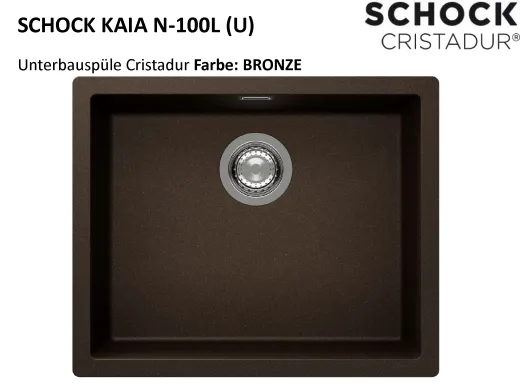 SCHOCK K�chensp�le Kaia N-100L-U Cristadur� Nano-Granitsp�le / Unterbausp�le mit Drehexcenter