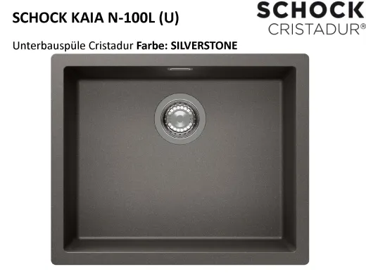 SCHOCK K�chensp�le Kaia N-100L-U Cristadur� Nano-Granitsp�le / Unterbausp�le mit Drehexcenter