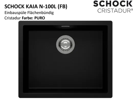 SCHOCK K�chensp�le Kaia N-100L-FB Cristadur� Nano-Granitsp�le fl�chenb�ndig mit Drehexcenter