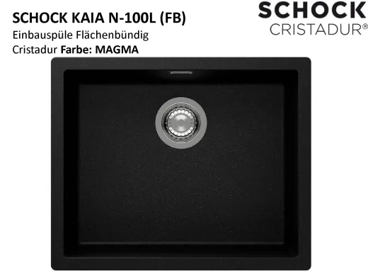 SCHOCK K�chensp�le Kaia N-100L-FB Cristadur� Nano-Granitsp�le fl�chenb�ndig mit Drehexcenter