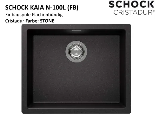 SCHOCK K�chensp�le Kaia N-100L-FB Cristadur� Nano-Granitsp�le fl�chenb�ndig mit Drehexcenter