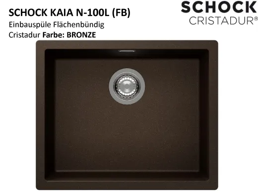 SCHOCK K�chensp�le Kaia N-100L-FB Cristadur� Nano-Granitsp�le fl�chenb�ndig mit Drehexcenter