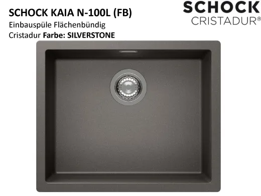 SCHOCK K�chensp�le Kaia N-100L-FB Cristadur� Nano-Granitsp�le fl�chenb�ndig mit Drehexcenter