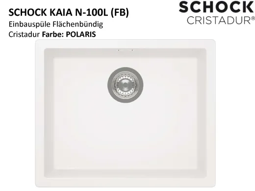 SCHOCK K�chensp�le Kaia N-100L-FB Cristadur� Nano-Granitsp�le fl�chenb�ndig mit Drehexcenter