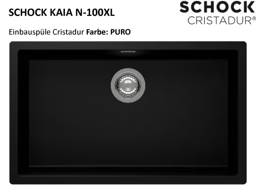 SCHOCK K�chensp�le Kaia N-100XL Cristadur� Nano-Granitsp�le / Einbausp�le mit Drehexcenter
