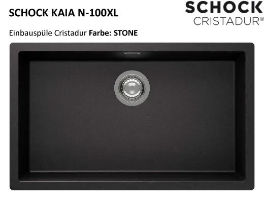 SCHOCK K�chensp�le Kaia N-100XL Cristadur� Nano-Granitsp�le / Einbausp�le mit Drehexcenter