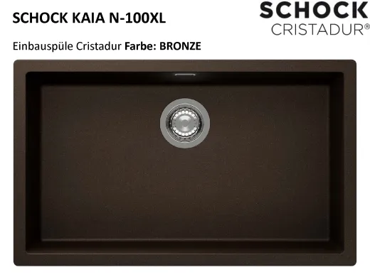 SCHOCK K�chensp�le Kaia N-100XL Cristadur� Nano-Granitsp�le / Einbausp�le mit Drehexcenter