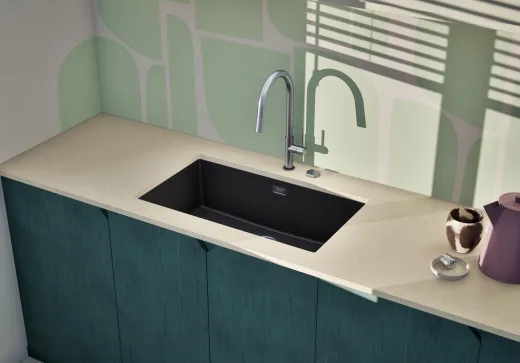 SCHOCK K�chensp�le Kaia N-100XL-U Cristadur� Nano-Granitsp�le / Unterbausp�le mit Drehexcenter