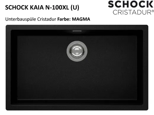 SCHOCK K�chensp�le Kaia N-100XL-U Cristadur� Nano-Granitsp�le / Unterbausp�le mit Drehexcenter