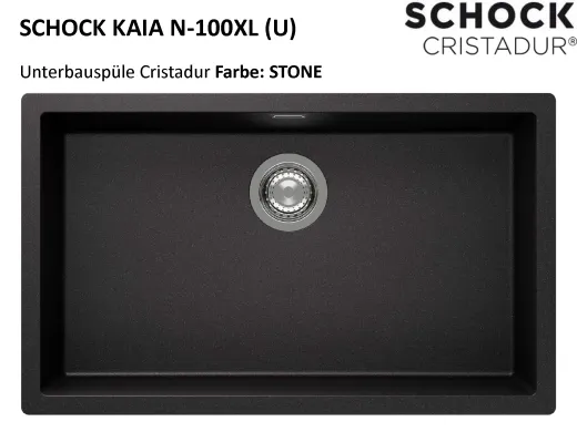 SCHOCK K�chensp�le Kaia N-100XL-U Cristadur� Nano-Granitsp�le / Unterbausp�le mit Drehexcenter