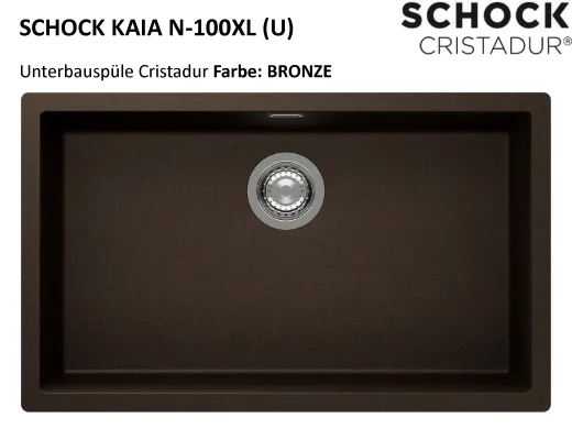SCHOCK K�chensp�le Kaia N-100XL-U Cristadur� Nano-Granitsp�le / Unterbausp�le mit Drehexcenter