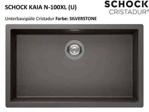 SCHOCK K�chensp�le Kaia N-100XL-U Cristadur� Nano-Granitsp�le / Unterbausp�le mit Drehexcenter