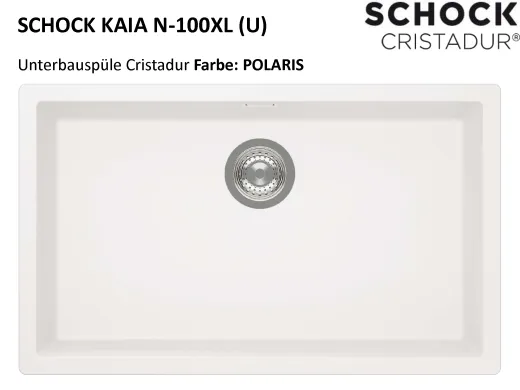 SCHOCK K�chensp�le Kaia N-100XL-U Cristadur� Nano-Granitsp�le / Unterbausp�le mit Drehexcenter