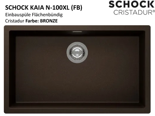 SCHOCK K�chensp�le Kaia N-100XL-FB Cristadur� Nano-Granitsp�le fl�chenb�ndig mit Drehexcenter