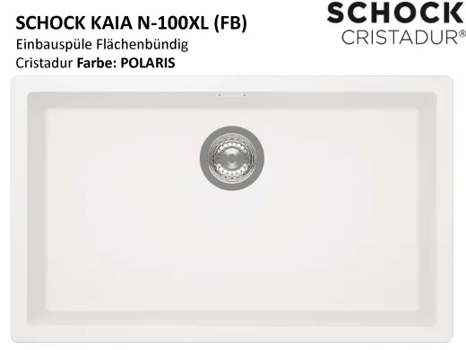 SCHOCK K�chensp�le Kaia N-100XL-FB Cristadur� Nano-Granitsp�le fl�chenb�ndig mit Drehexcenter