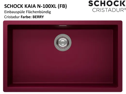 SCHOCK K�chensp�le Kaia N-100XL-FB Cristadur� Nano-Granitsp�le fl�chenb�ndig mit Drehexcenter