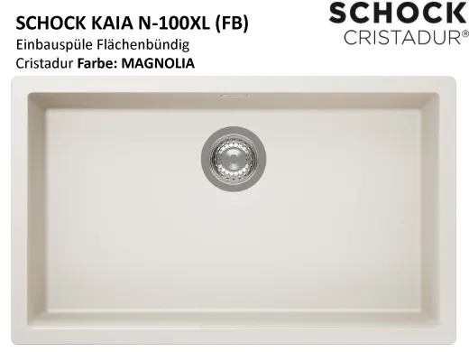 SCHOCK K�chensp�le Kaia N-100XL-FB Cristadur� Nano-Granitsp�le fl�chenb�ndig mit Drehexcenter