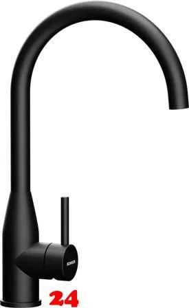 SCHOCK K�chenarmatur Kavus Schwarz matt Einhebelmischer Oberfl�che: Cristadur� Farbe Puro mit Festauslauf 360� schwenkbarer Auslauf
