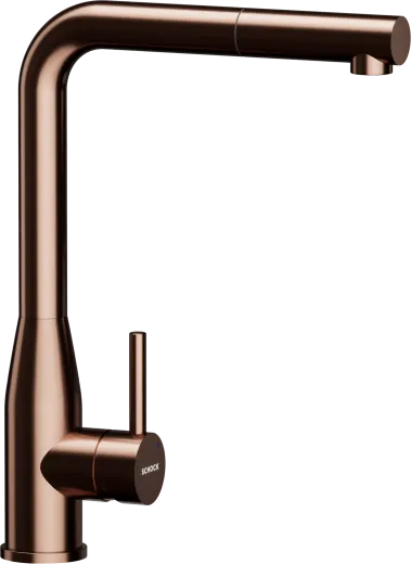 SCHOCK K�chenarmatur Keto Copper Einhebelmischer Oberfl�che: Kupferfarben mit Zugauslauf 180� schwenkbarer Auslauf