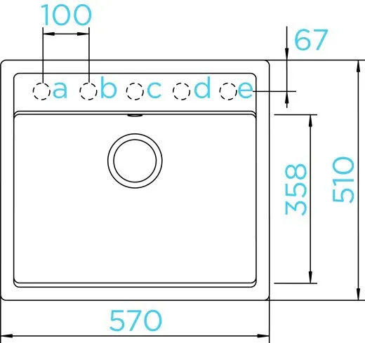 SCHOCK Kchensple Mono N-100 Cristadur Nano-Granitsple / Einbausple mit Drehexcenter