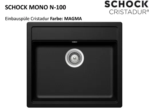 SCHOCK Kchensple Mono N-100 Cristadur Nano-Granitsple / Einbausple mit Drehexcenter