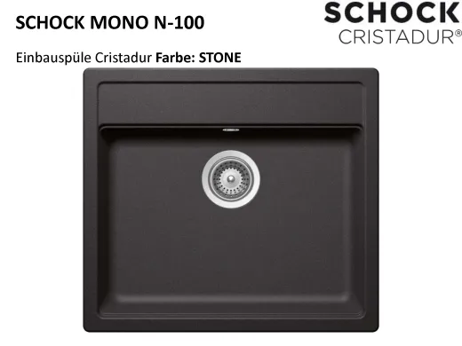 SCHOCK Kchensple Mono N-100 Cristadur Nano-Granitsple / Einbausple mit Drehexcenter