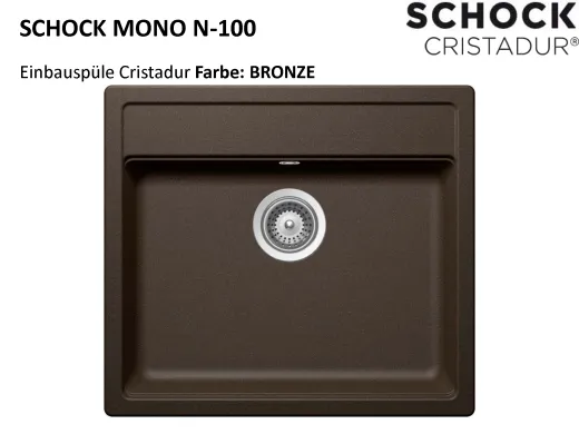 SCHOCK Kchensple Mono N-100 Cristadur Nano-Granitsple / Einbausple mit Drehexcenter