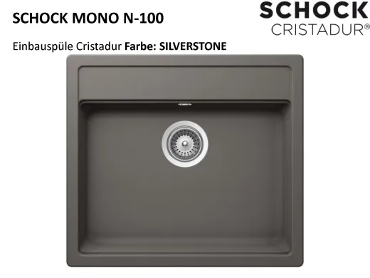 SCHOCK Kchensple Mono N-100 Cristadur Nano-Granitsple / Einbausple mit Drehexcenter