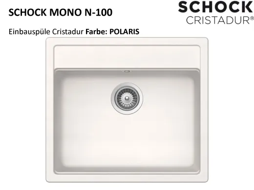 SCHOCK Kchensple Mono N-100 Cristadur Nano-Granitsple / Einbausple mit Drehexcenter